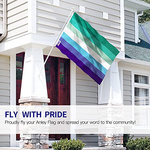 Anley Fly Breeze Bandera MLM Vincian Pride de 3 x 5 pies - Colores vivos y a prueba de decoloración - Cabecera de lona y doble costura - Banderas LGBT de hombres que aman a los hombres, poliéster