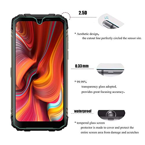 AOKUMA Protector de Pantalla para Doogee S96 Pro, [2 Unidades] Cristal Templado para Doogee S96 Pro Fácil Instalación, Sin Burbujas, Alta Definicion, 9H Dureza, Anti-Arañazos