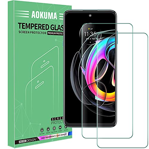 AOKUMA Protector de Pantalla para Motorola Edge 20 lite, [2 Unidades] Cristal Templado para Motorola Edge 20 lite Fácil Instalación, Sin Burbujas, Alta Definicion, 9H Dureza, Anti-Arañazos