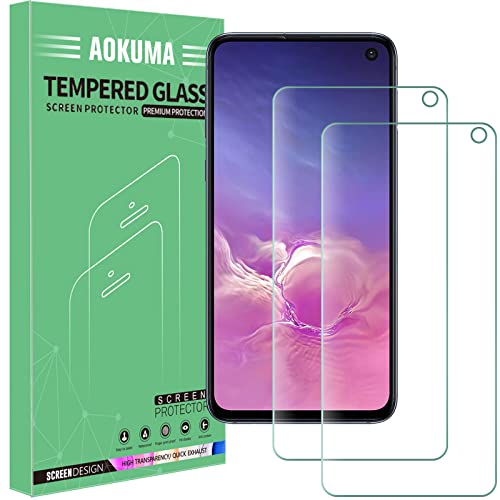 AOKUMA Protector de Pantalla para samsung galaxy s10e, [2 Unidades] Cristal Templado para samsung galaxy s10e Fácil Instalación, Sin Burbujas, Alta Definicion, 9H Dureza, Anti-Arañazos