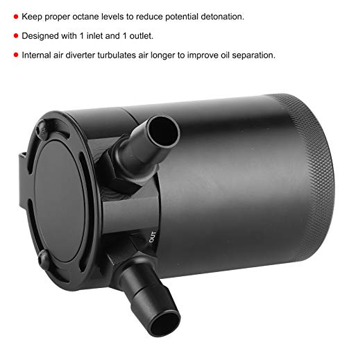 Aramox Oil Catch Can, accesorios universales para tanque de almacenamiento con deflector de aleación de aluminio de 500 ml para tanque de recolección de aceite de 2 puertos