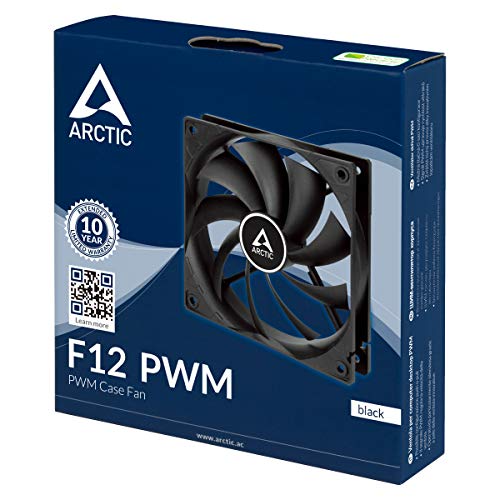 ARCTIC F12 PWM - 120 mm Ventilador de Caja para CPU con PWM Sharing Technology, Motor Muy Silencioso, Computadora, 230-1350 RPM - Negro