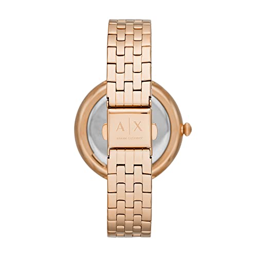 Armani Exchange Reloj para Dama Armani Exchange, Tres Manecillas, Acero Inoxidable, Tamaño de Caja de 38 mm, Oro Rosa