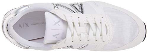 Armani Exchange Rio Retro Running, Sneaker Mujer, White+Silver, 39 EU