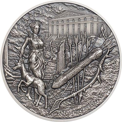 Artemis Artemisa Bow and Arrow Mythology 2 Oz Moneda Plata 10$ Cook Islands 2020