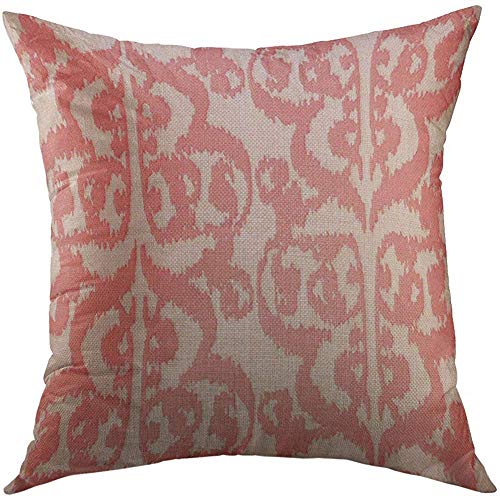 asdew987 Fundas de almohada, albaricoque Ikat morisca damasco melocotón coral Buff Premium durable fundas de almohada