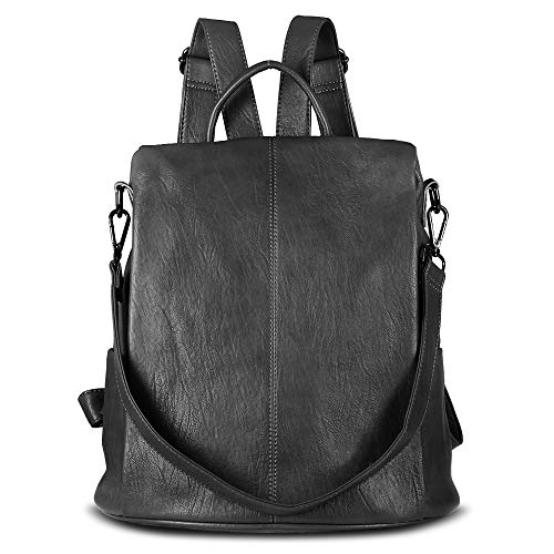 AtailorBird Bolso Mochila Mujer Antirrobo Mochila Cuero Sintético Impermeable para Mujer Multifuncional Gran Capacidad Bolso de Hombro Escolar Casual Viaje - Negro