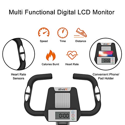 ATIVAFIT - Bicicleta estática Plegable magnética Vertical, Asiento Grande