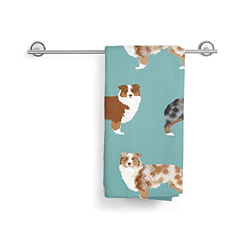 Australian Shepherds Toalla de baño de Microfibra Suave Toallas de Cocina de baño de Mano 27.5 x 15.7 Pulgadas