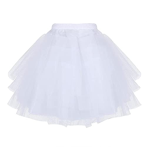 Avttn Enagua Niña Mujer Comunion Blanca Enaguas Cortas Vintage Cancán Rockabilly Crinolina para Falda Vestido Fiesta Boda Cerebración Tutú Ballet Danza Chicas