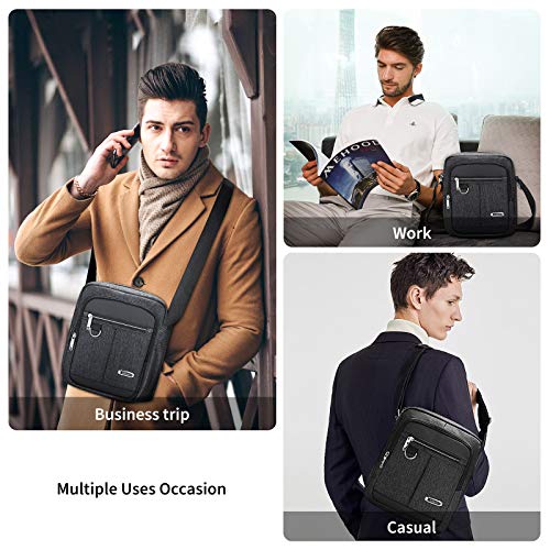 BAIGIO Bolso para Hombre Bolso Bandolera Grande Bolso de Mensajero de Negocios Bolso de Hombro de Hombre Casual para Lavori Ocio Vacaciones Excursión Caminata (Negro-1)