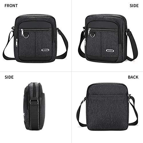 BAIGIO Bolso para Hombre Bolso Bandolera Grande Bolso de Mensajero de Negocios Bolso de Hombro de Hombre Casual para Lavori Ocio Vacaciones Excursión Caminata (Negro-1)