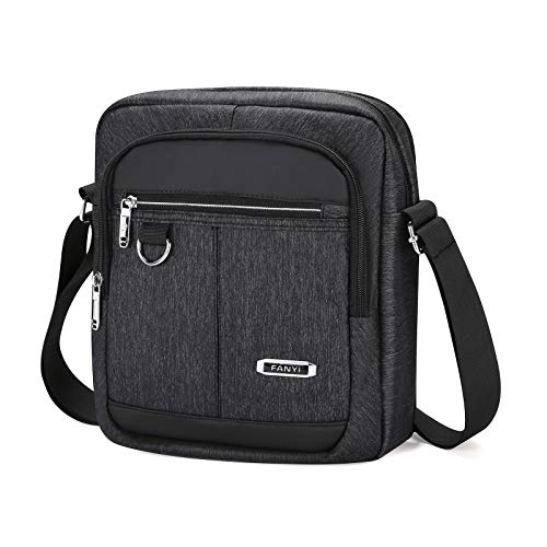 BAIGIO Bolso para Hombre Bolso Bandolera Grande Bolso de Mensajero de Negocios Bolso de Hombro de Hombre Casual para Lavori Ocio Vacaciones Excursión Caminata (Negro-1)