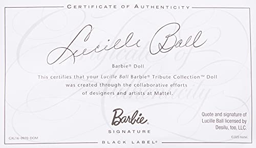 Barbie Signature Colección Tributo Lucille Ball, muñeca de colección de juguete (Mattel GXL16)