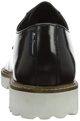 Ben Sherman Marcus, Zapatos de Cordones Derby Hombre, Negro Black Smooth Leather 063, 42.5 EU