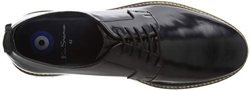 Ben Sherman Marcus, Zapatos de Cordones Derby Hombre, Negro Black Smooth Leather 063, 42.5 EU