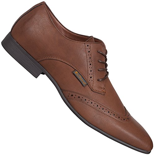 Ben Sherman Zapatos de vestir de cuero de los hombres del BROGUE de la moda de 4 Ojos