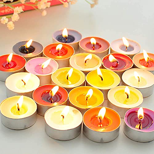 Besch Cominación de 100 Velas de té aromáticas 20 Explosión floral,20 Lavanda, 20 Coco, 20 Frutos Rojos, 20 Vainilla.(Cominación de 5 Aromas, 100 Velas)