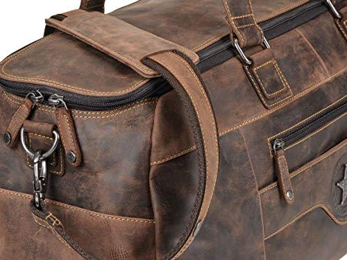 Billy the Kid Ranger 0884-25 Macadamia - Bolsa de Viaje de Piel (60 cm), Color marrón