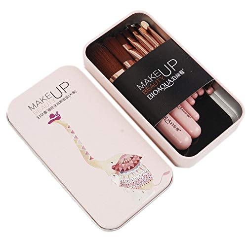 BIOAQUA Brocha de maquillaje para base, pintalabios, cejas, polvos, sombras de ojos, mezcla impecable, fibra multifuncional, profesional, 1 juego – 7 unidades (rosa)