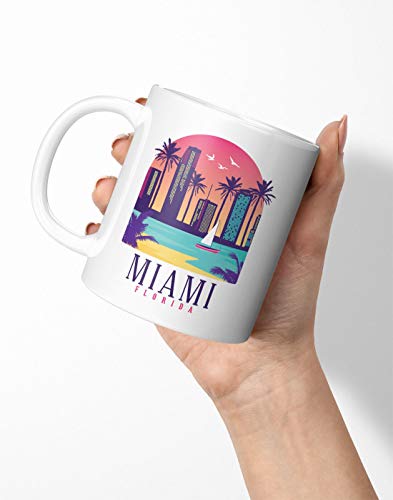 BLAK TEE Miami Florida Skyline Porcelain Coffee and Tea Mug 330 ml