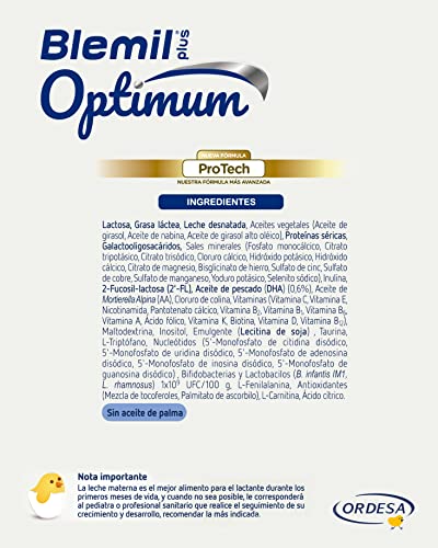 Blemil Plus 1 Optimum ProTech - Leche de Inicio en polvo Desde el Primer Día, 800g