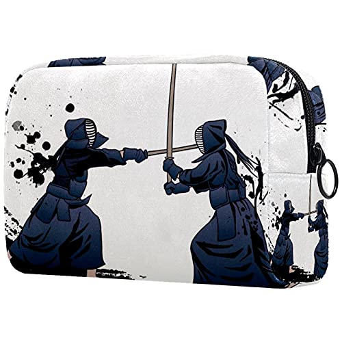 Bolsa De Maquillaje Samurai Japonés Kendo Bolsa Cosmetica Portátil Viaje De Maquillaje Organizador Bolsa De Almacenamiento De Maquillaje 18.5x7.5x13cm