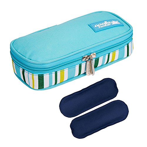 Bolsa diabética ONEGenug Enfriador de insulina Bolsa Bolsa de jeringas para la diabetes, insulina y medicamentos 20x4x9cm (light blue+2 power)