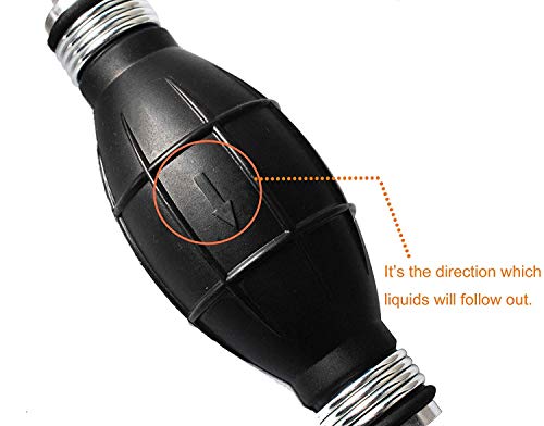 Bomba de Sifón Manual de Transferencia de Gas/Aceite/Agua/Combustible, Manguera de Sifón de Gasolina, Poweka Bomba de Transferencia de Combustible con 2 Mangueras Ecológicas (10 mm)