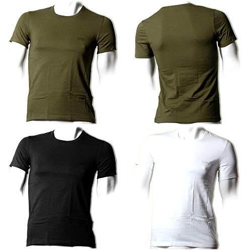 BOSS T-Shirt RN 3p Co Camiseta para Hombre, Verde (Open Green 399), Medium, pack de 3