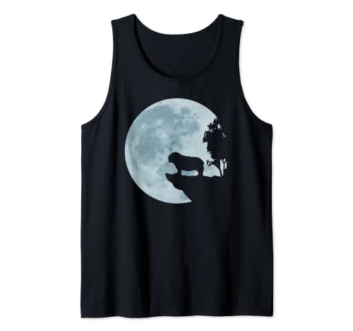 Bulldog Inglés Perro Amor Luna llena Dulce Idea De Regalo Camiseta sin Mangas