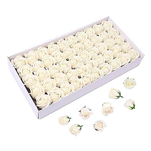 Caja de jabón de aceites esenciales perfumados con olor a rosa con diseño en forma de flor de Weiye, 50 unidades sin conservantes, regalo ideal para aniversario, cumpleaños, boda, día de San Valentín