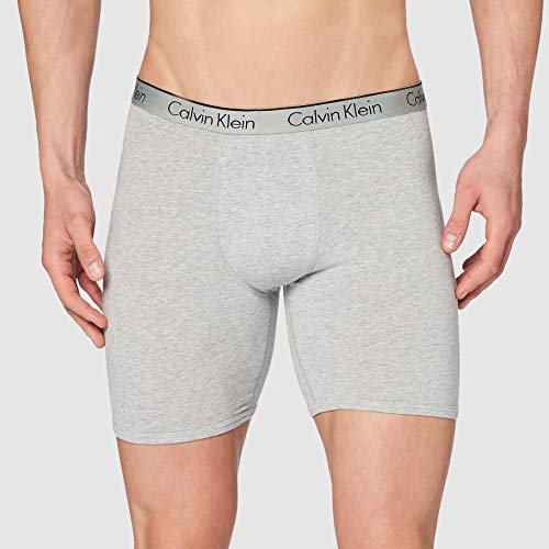 Calvin Klein 2P BXR Brief Ropa Interior, Gris, M para Hombre