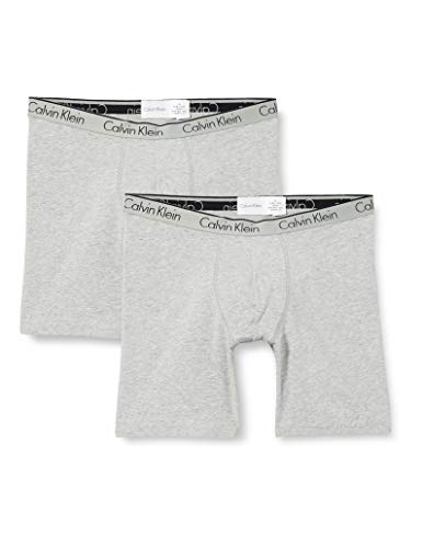 Calvin Klein 2P BXR Brief Ropa Interior, Gris, M para Hombre