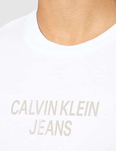 Calvin Klein Jeans Camiseta Easy Institutional, Bright White, L para Mujer