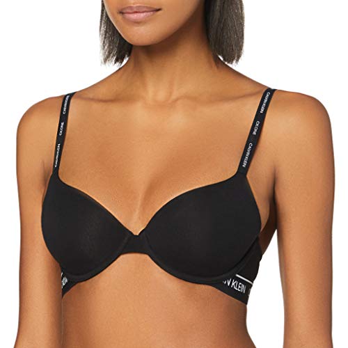 Calvin Klein Lightly Lined Demi Almohadillas y Rellenos de Sujetador, Black, 36B para Mujer