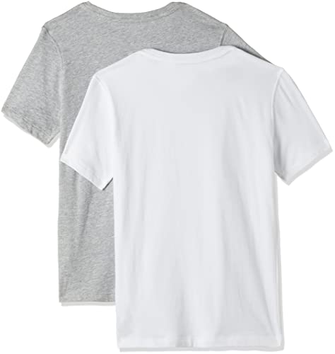 Calvin Klein Ss Tee Camiseta, Blanco (White/Grey Htr 926), 176 centimeters (Talla del fabricante: 14-16) (Pack de 2) para Niños