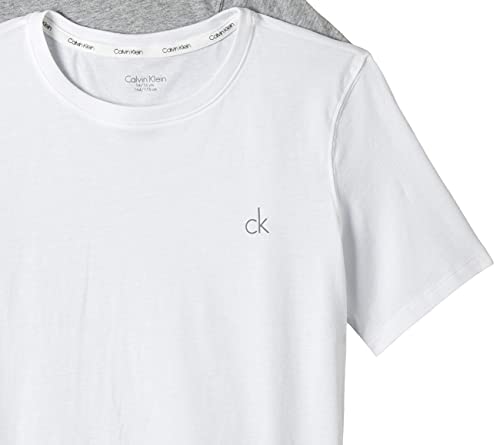 Calvin Klein Ss Tee Camiseta, Blanco (White/Grey Htr 926), 176 centimeters (Talla del fabricante: 14-16) (Pack de 2) para Niños