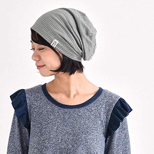 Casualbox Orgánico Algodón Flojo Gorros Beanie Hecho En Japón Grande Suave Verano Sombrero Enfriamiento Gorros Beanie para Hombre & Mujeres Cáncer Quimio Moda Línea Azul