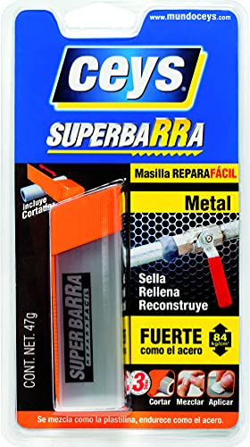 Ceys - Super Barra para metales - Rellena Repara y Reconstruye - Masilla arregla todo - Color metal