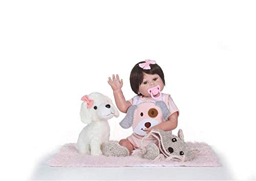 CHHD Baby Reborn 19"48 cm Open Eyes Realistic Reborn Babies Girls Hecho a Mano Niño en Babby Realistic Baby Doll Silicona Vinilo Navidad Juguete de Regalo