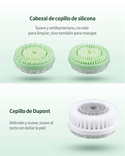 CkeyiN Cepillo de limpieza facial 3 en 1, Masajeador Facial Eléctrico Limpiador, Aspirador de puntos negros con cepillo de exfoliación eléctrico Limpieza profunda