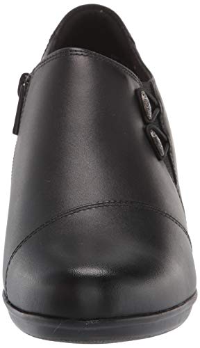 Clarks Women's Emslie Warren Slip-on Loafer,Black Leather,6.5 M US