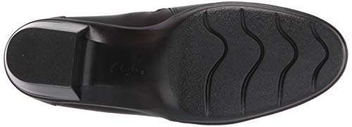 Clarks Women's Emslie Warren Slip-on Loafer,Black Leather,6.5 M US