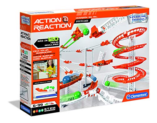 Clementoni - Action & Réaction - Efecto Caos, pistas y construcciones STEM, a partir de 8 años (55377)