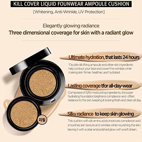 Clio Kill Cover Ampolla Cojín SPF50+ PA+++ Set 15gx2 2018 Actualizado (incluyendo relleno) (#04 Jengibre)