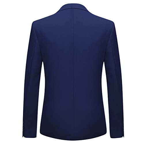 Cloudstyle Traje Suit Hombre 3 Piezas Chaqueta Chaleco pantalon Traje al Estilo Occidental, Azul, XL