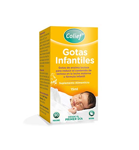 Colief Gotas Infantiles | Enzima Lactasa | Alivio Natural A Los Cólicos Del Bebé Lactante | Reduce El Llanto Asociado A Cólicos Y La Hinchazón Abdominal | Desde El Primer Día | 90 Porciones | 15ml