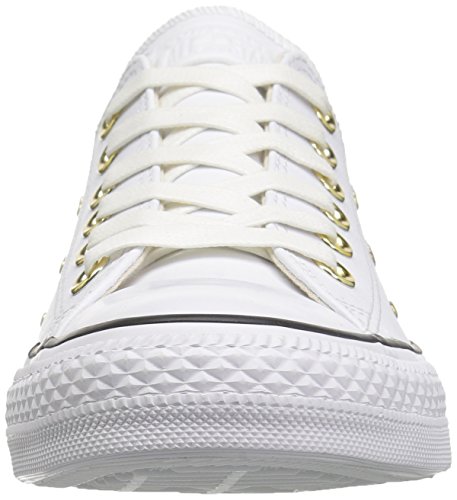 Converse CTAS Ox, Zapatillas de Deporte Mujer, Blanco (White/White/Gold 102), 36 EU