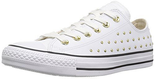 Converse CTAS Ox, Zapatillas de Deporte Mujer, Blanco (White/White/Gold 102), 36 EU